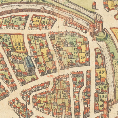 Historischer Stadtplan Wesel um 1592