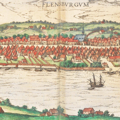 Historische Stadtansicht Flensburg um 1592