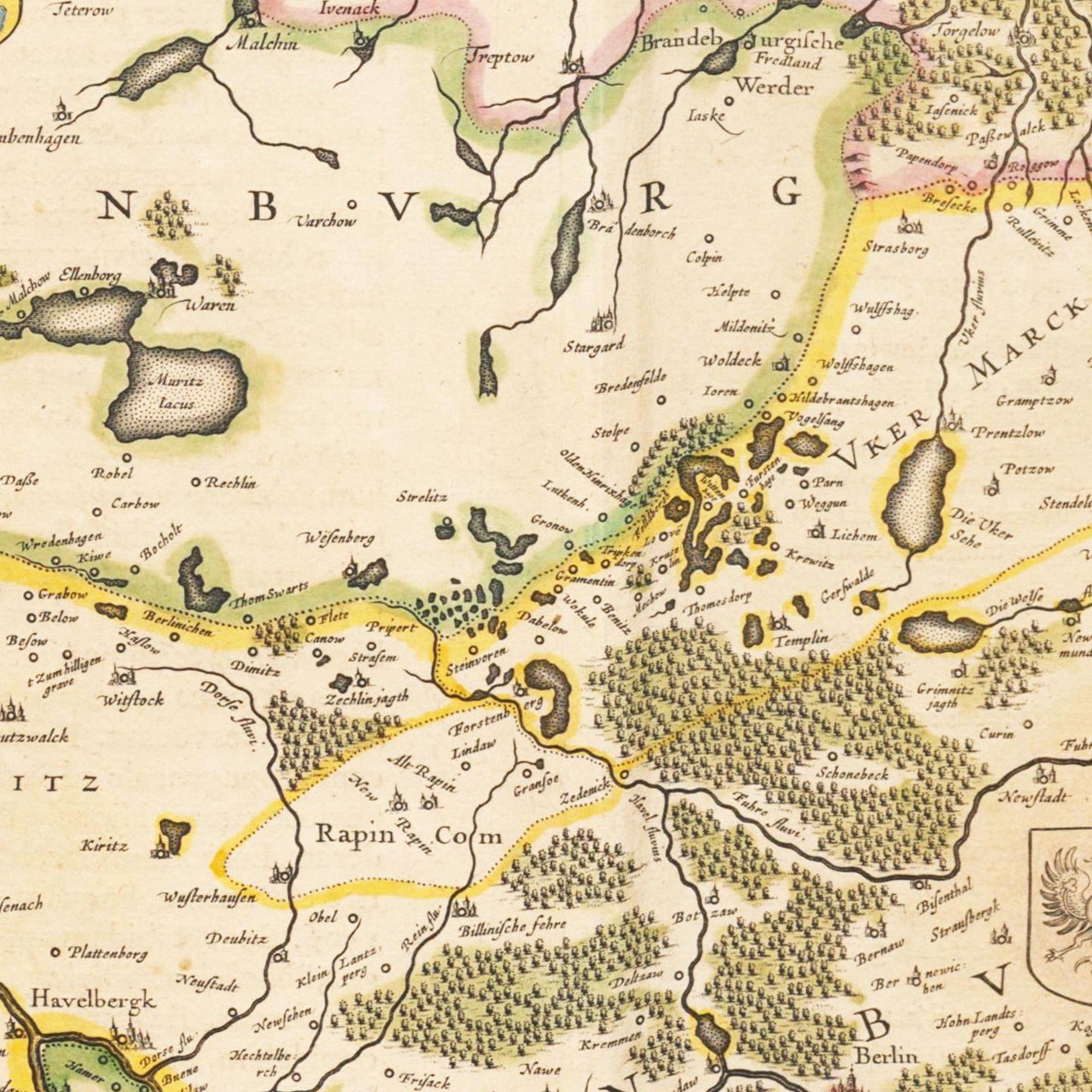 Historische Landkarte Brandenburg um 1635