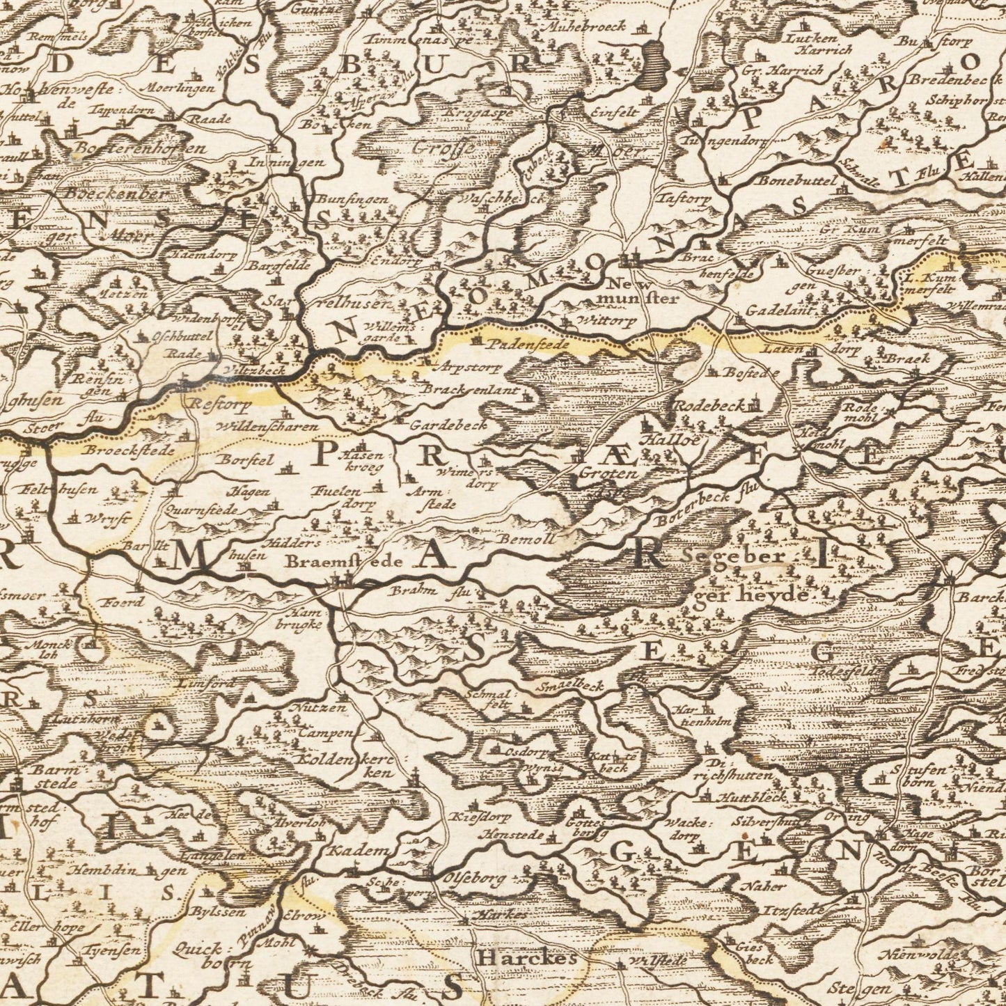 Historical city map  Test product horizontal 3 sizes