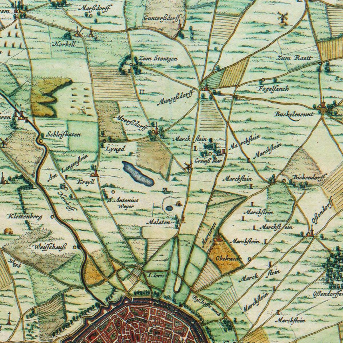 Historical city map  Test product horizontal 3 sizes