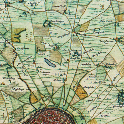 Historical city map  Test product horizontal 3 sizes