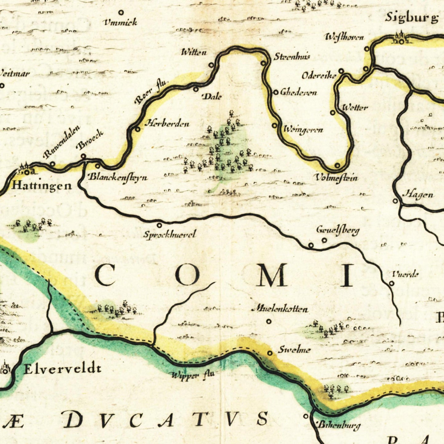 Historische Landkarte Ravensburg um 1647