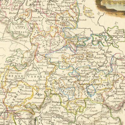 Historische Landkarte Deutschland um 1851