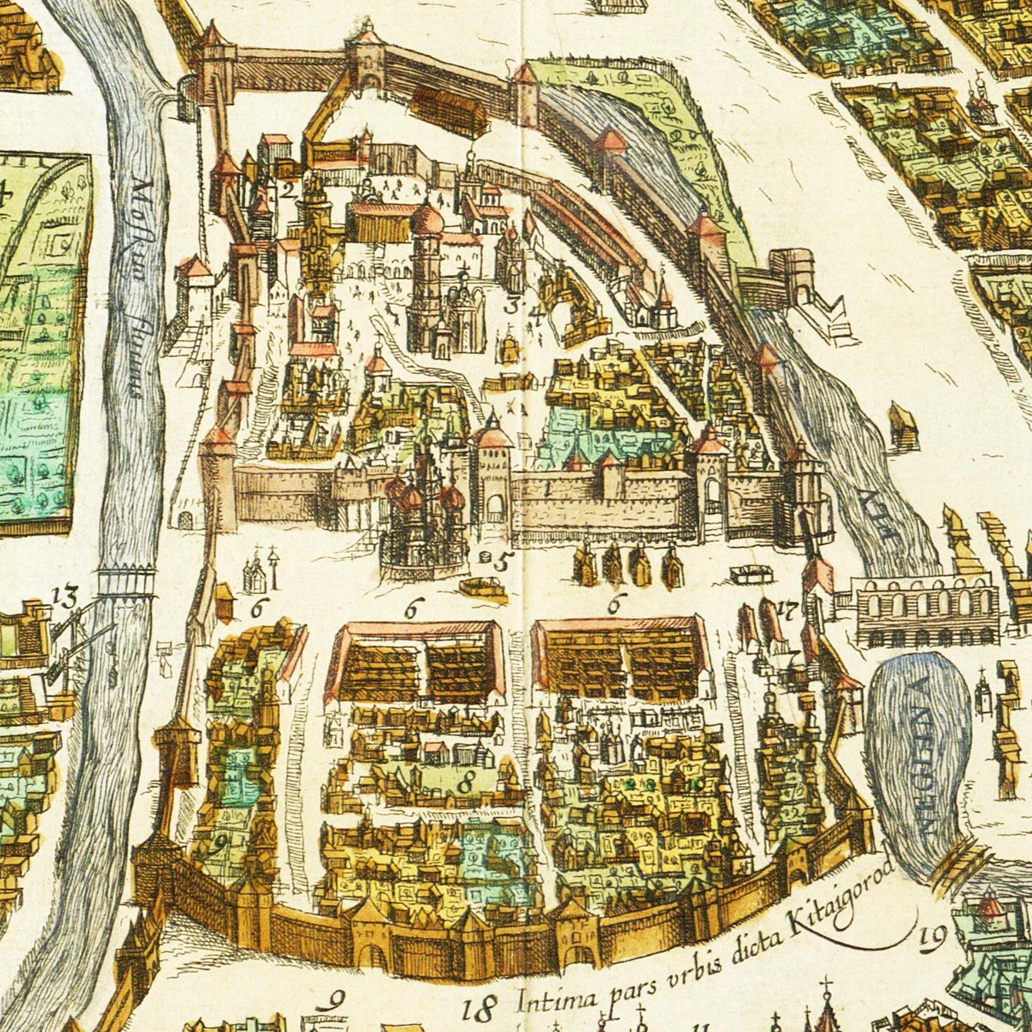 Historischer Stadtplan Moskau um 1612