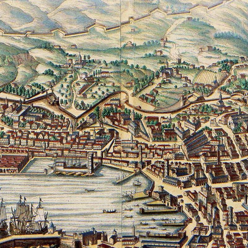 Historische Stadtansicht Genua um 1690