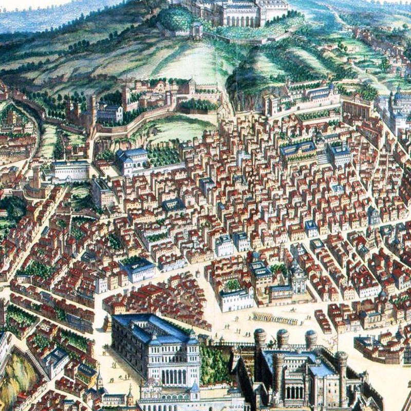 Historische Stadtansicht Neapel um 1690