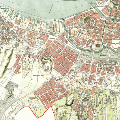 Historical city map  Test product horizontal 3 sizes