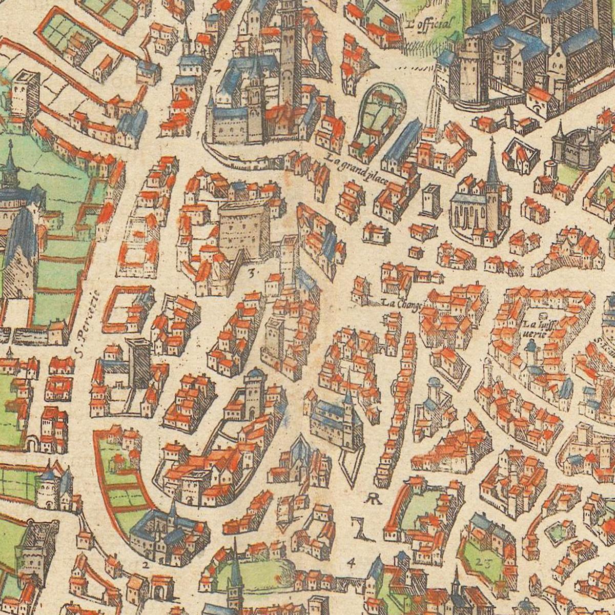 Historische Stadtansicht Avignon um 1609