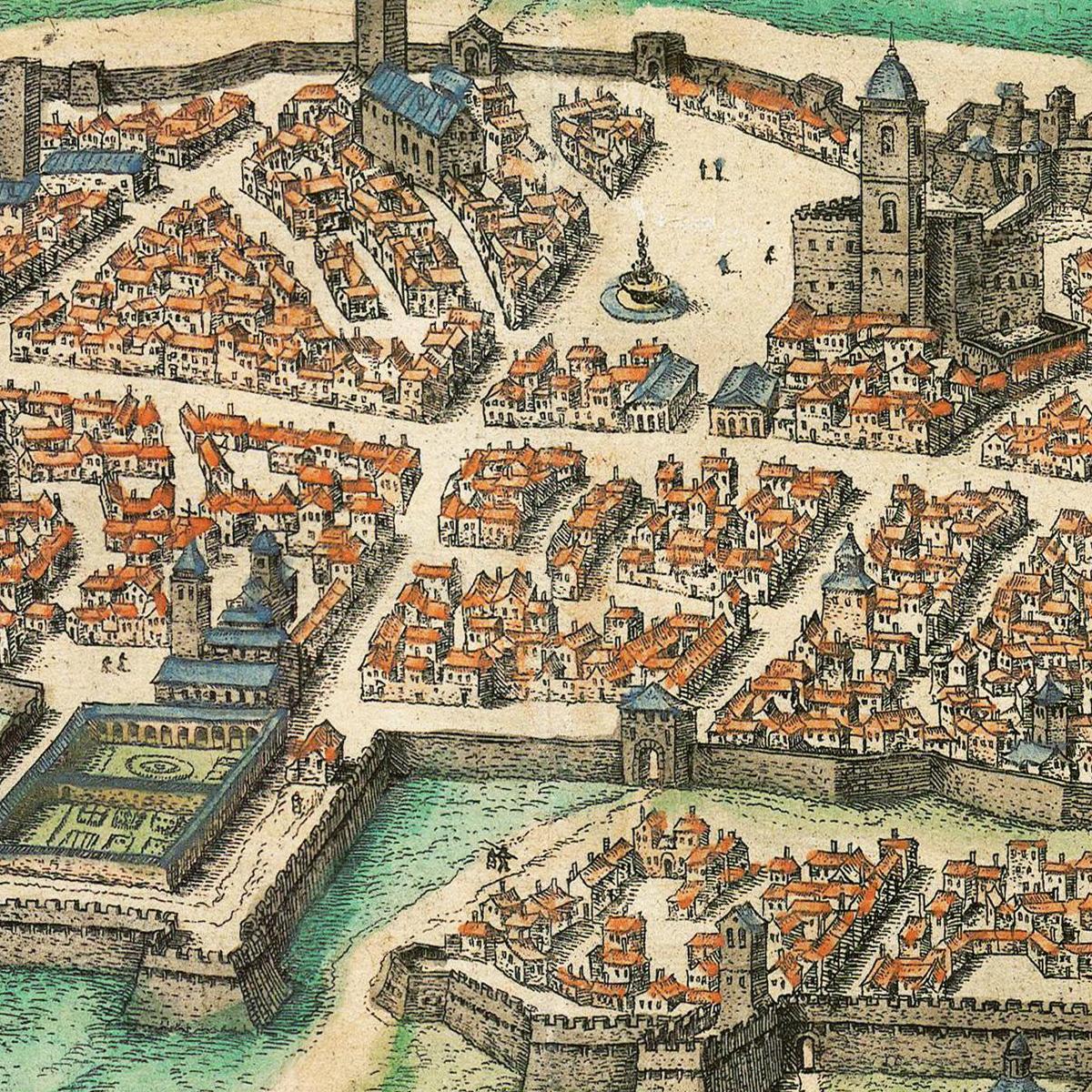 Historische Stadtansicht Rimini um 1609