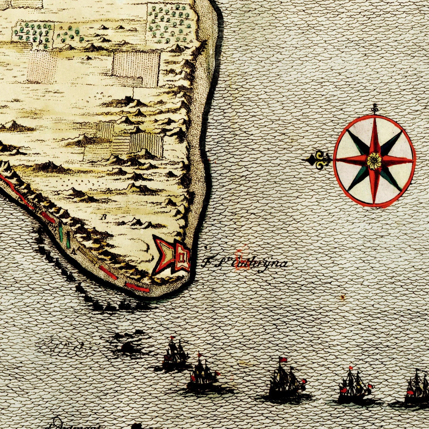 Historischer Stadtplan Cadiz um 1700