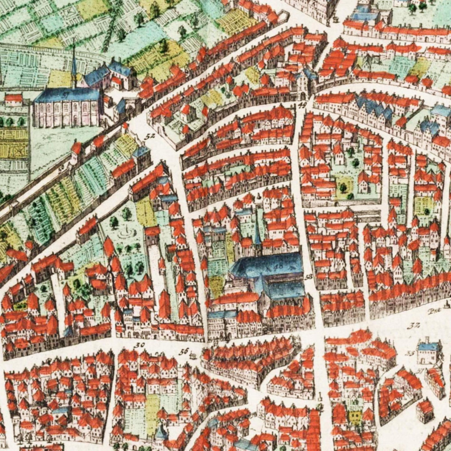 Historischer Stadtplan Nijmegen um 1649