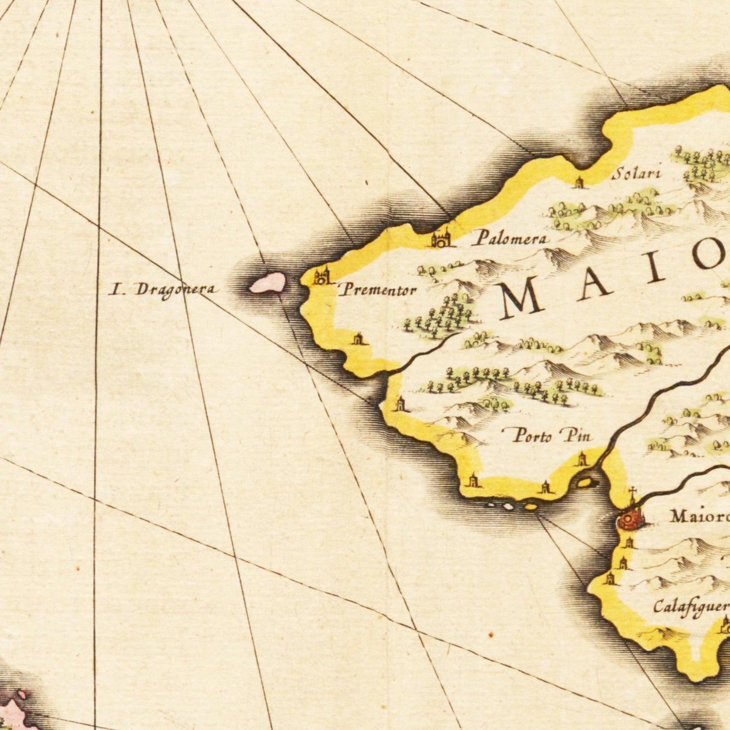 Historische Landkarte Balearische Inseln um 1635