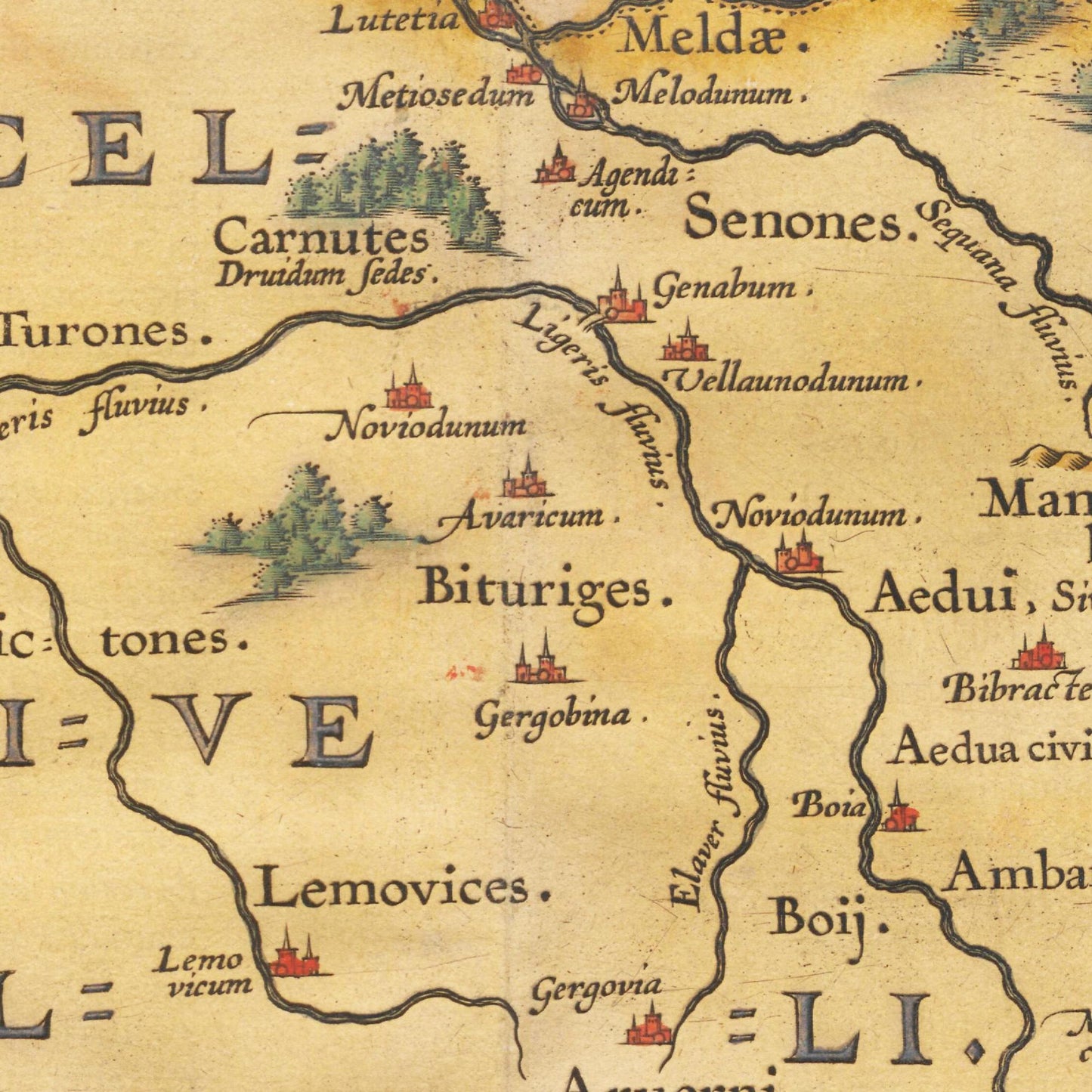 Historische Landkarte Historisches Gallien um 1609