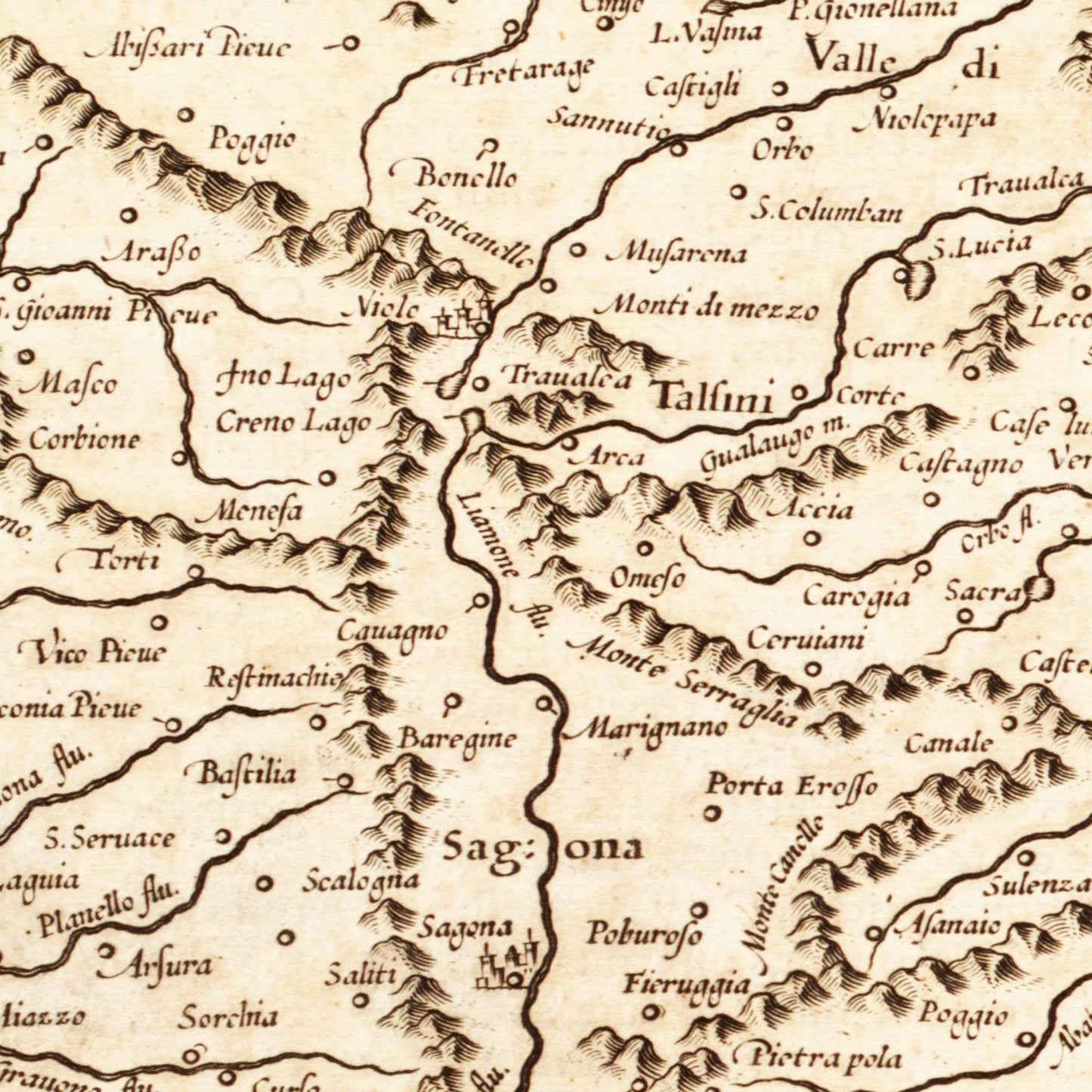 Historische Landkarte Korsika um 1650