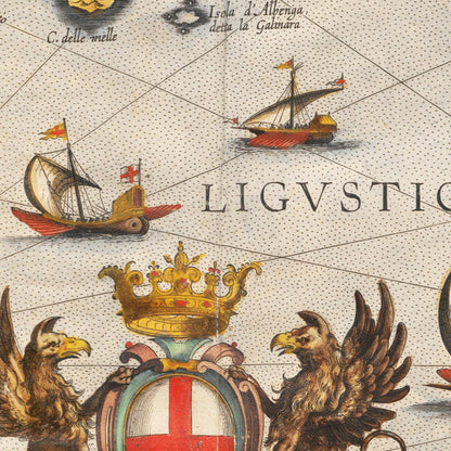 Historische Landkarte Ligurien um 1609