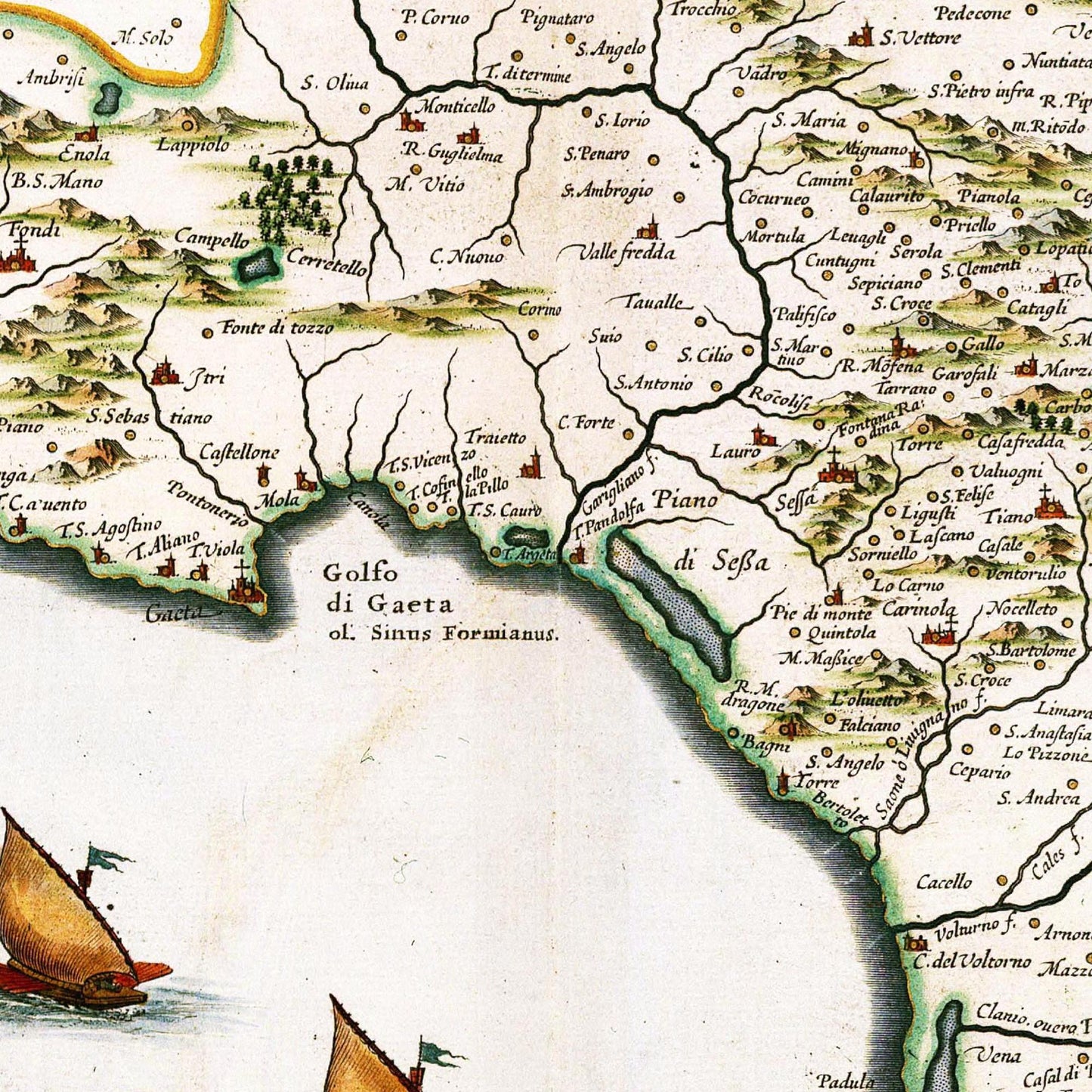 Historische Landkarte Kampanien um 1690