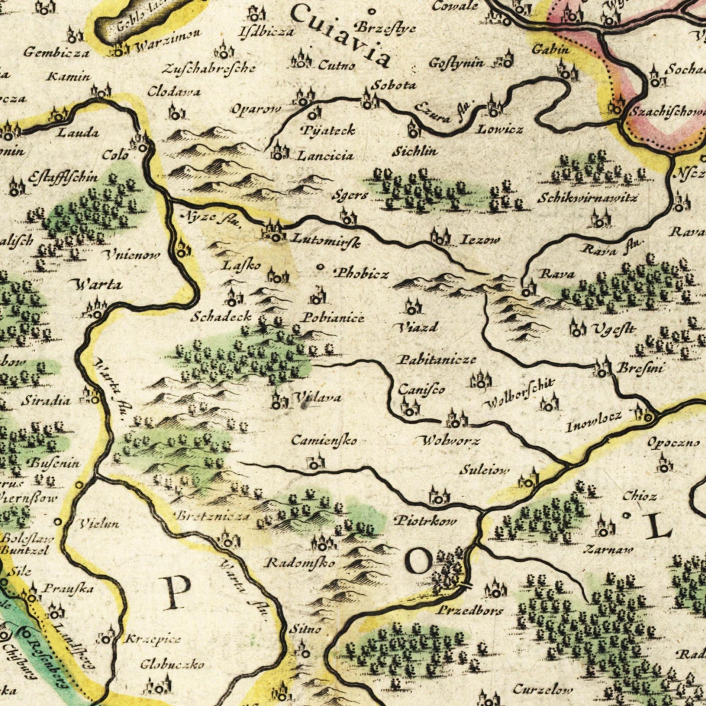 Historische Landkarte Polen um 1647