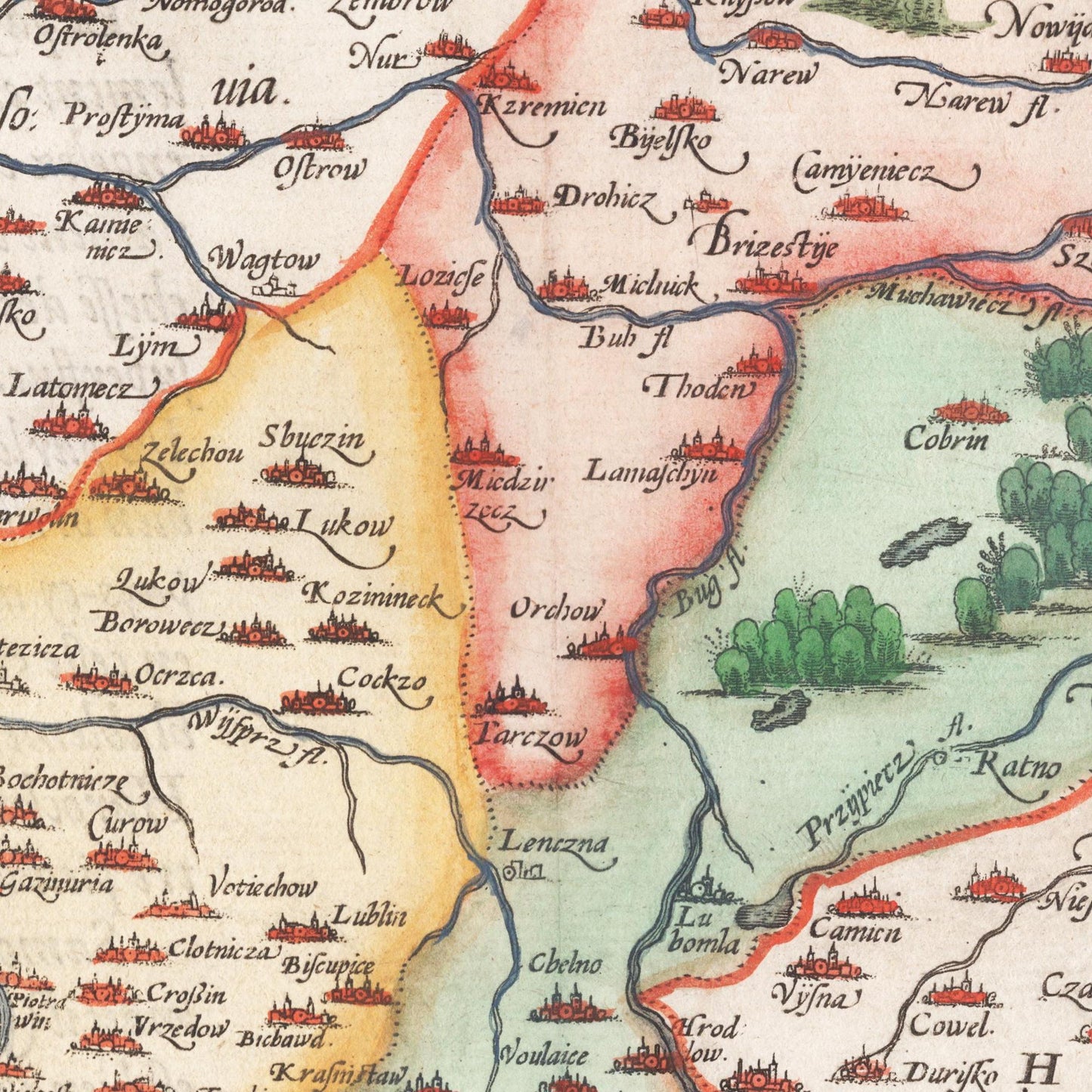 Historische Landkarte Polen um 1570