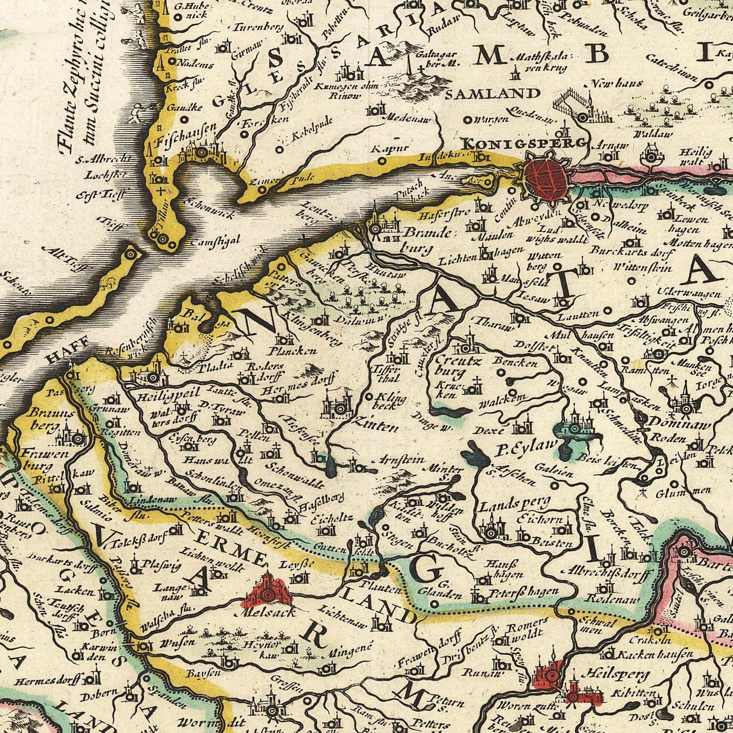 Historische Landkarte Preußen um 1680