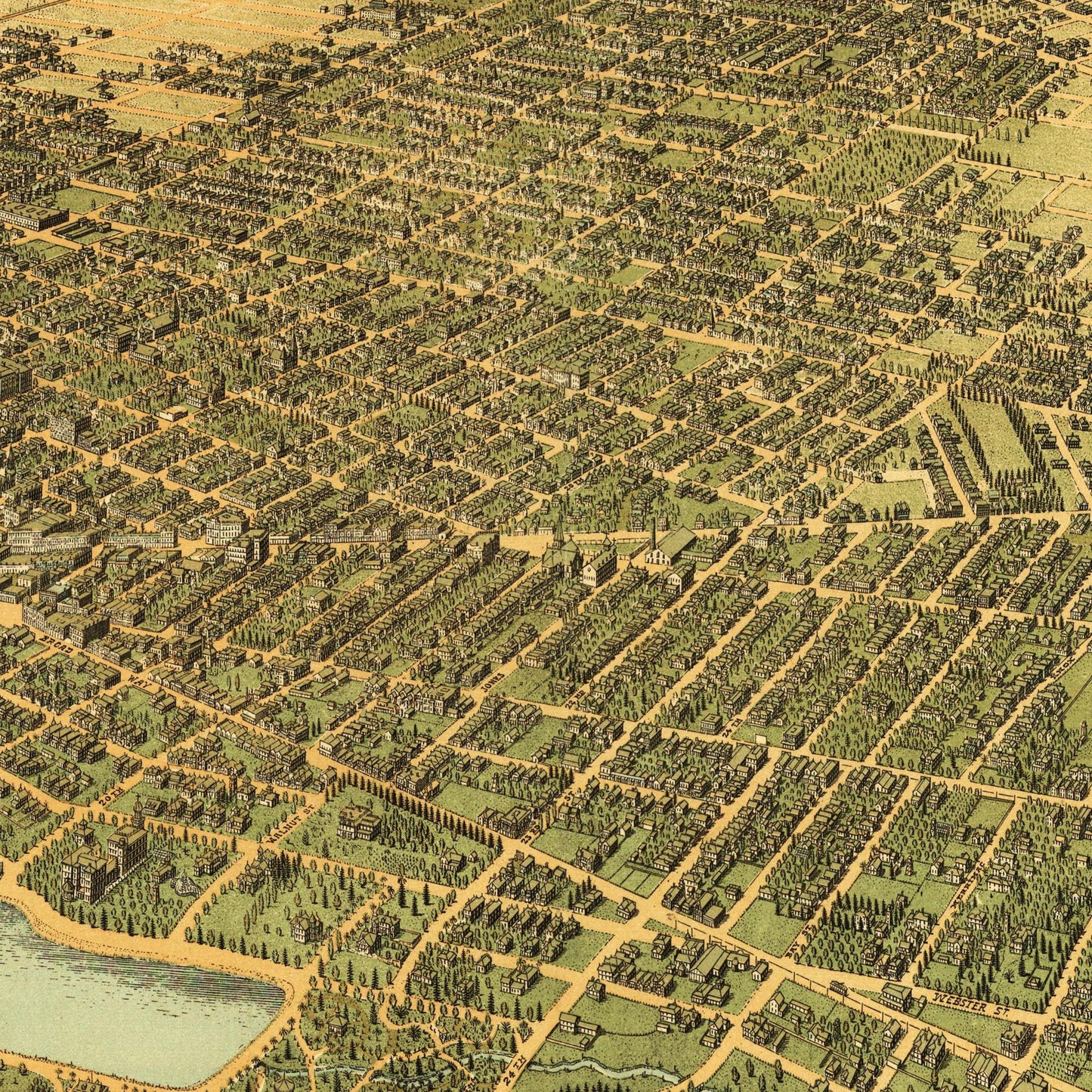 Historische Stadtansicht Oakland um 1900