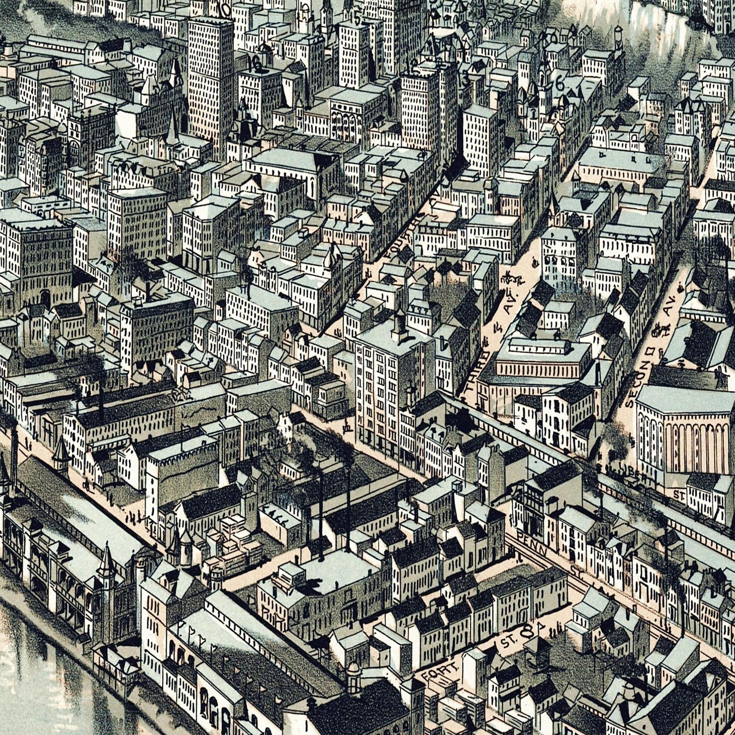 Historical city map  Test product horizontal 3 sizes