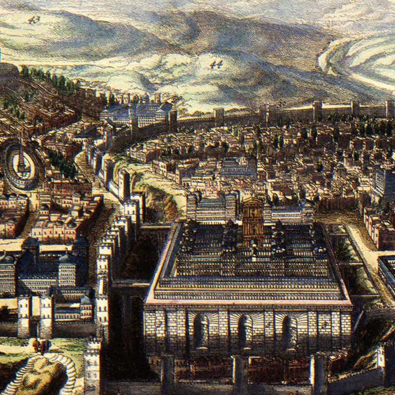 Historischer Stadtansicht Jerusalem um 1690