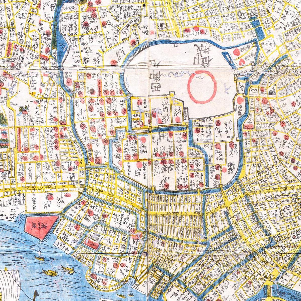 Historischer Stadtplan Tokio um 1849