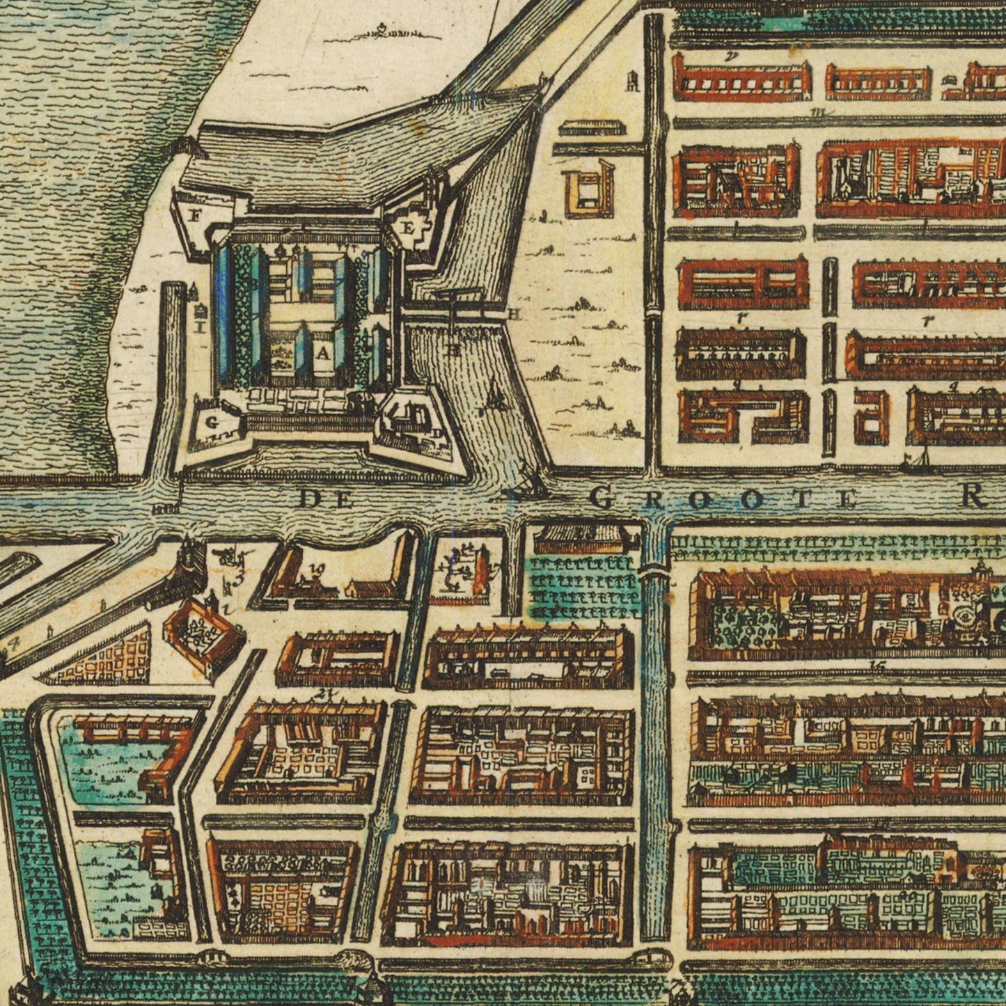 Historischer Stadtplan Jakarta um 1669