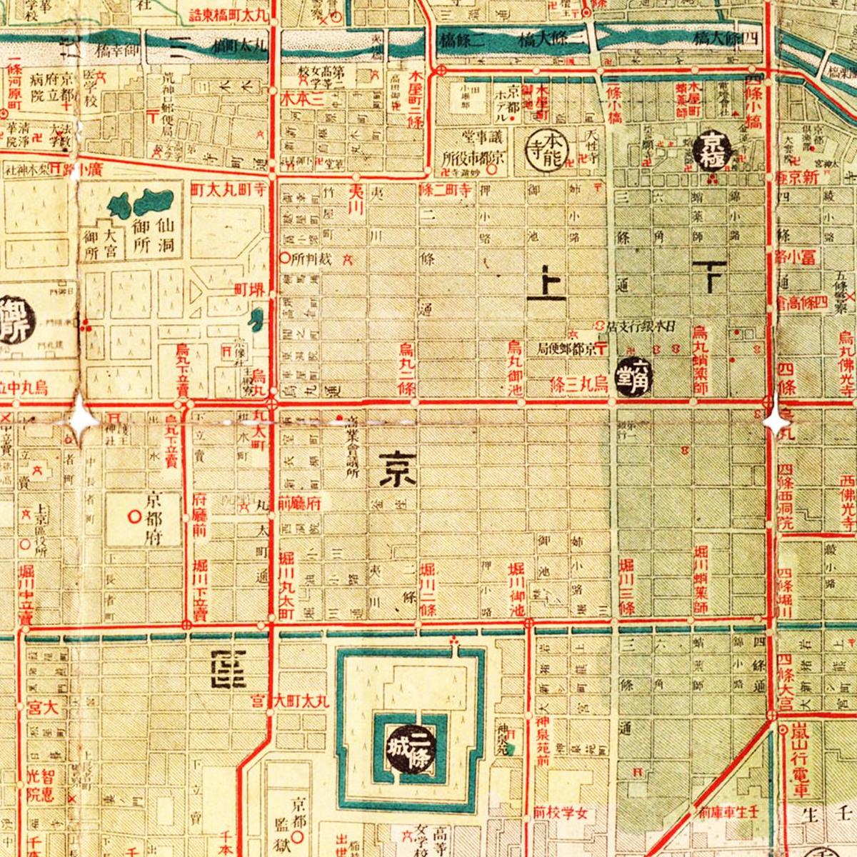 Historischer Stadtplan Kyoto um 1914