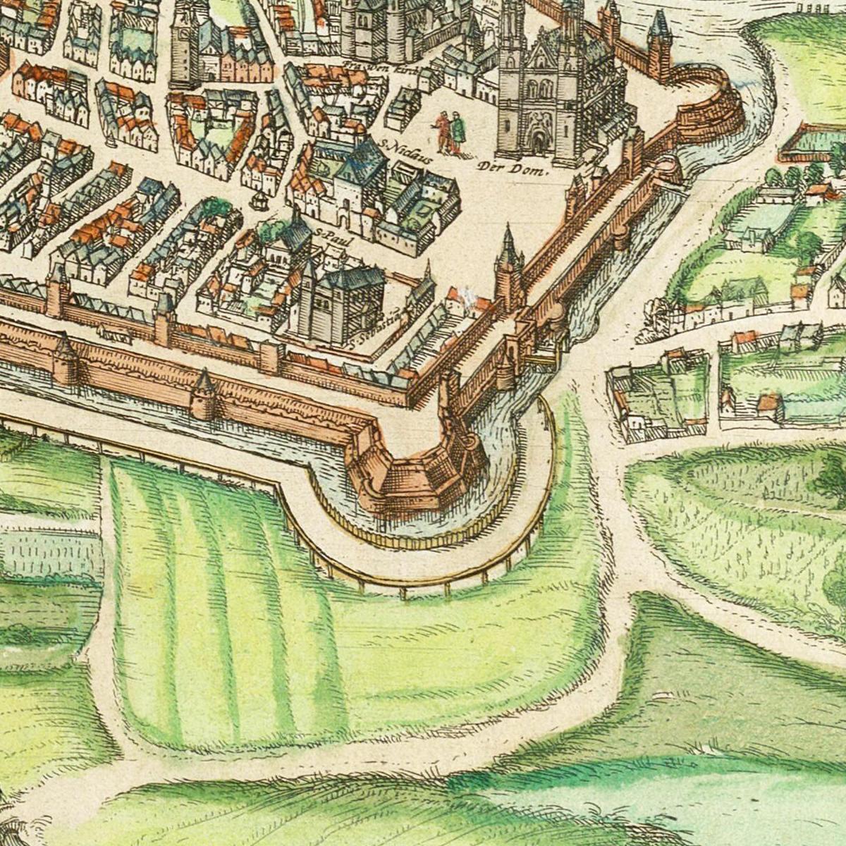 Historischer Stadtplan Magdeburg um 1580