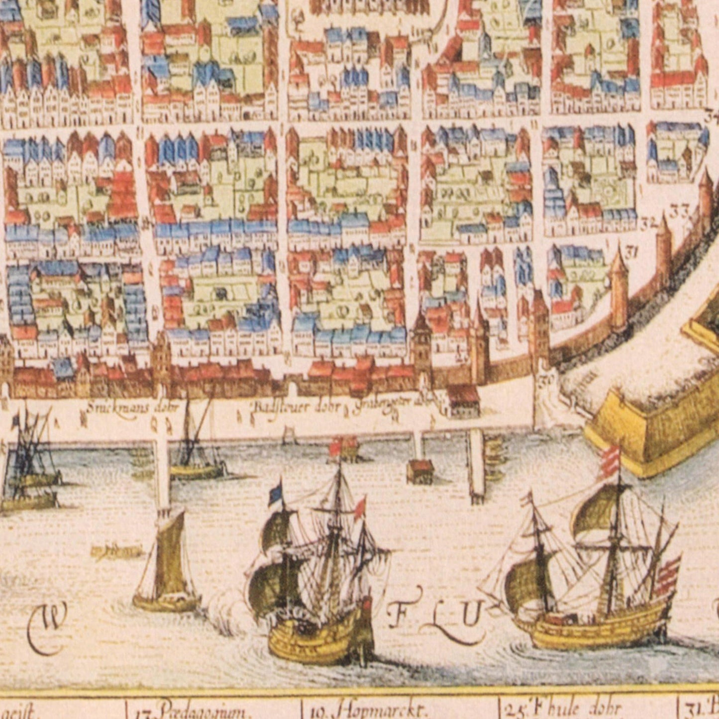 Historischer Stadtplan Rostock um 1625
