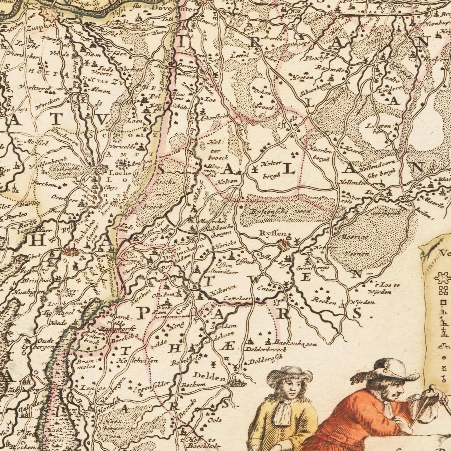 Historische Landkarte Geldern um 1635