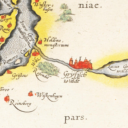 Historische Landkarte Rügen & Usedom um 1609