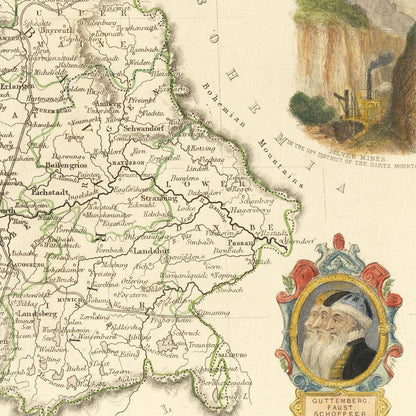 Historische Landkarte Deutschland um 1851