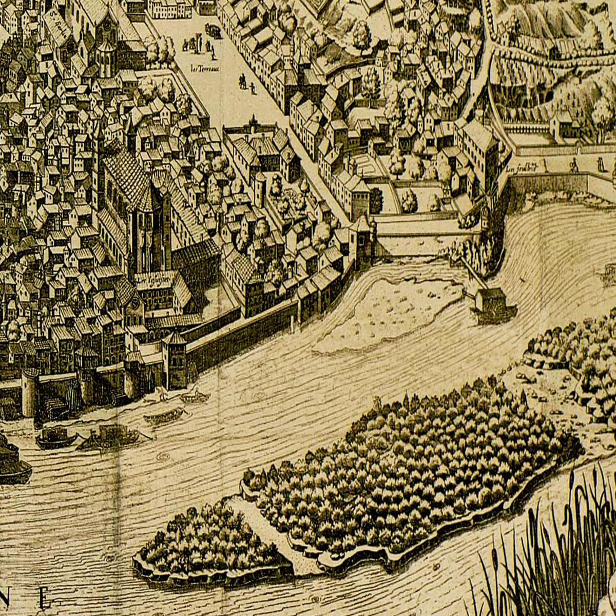 Historische Stadtansicht Lyon um 1526
