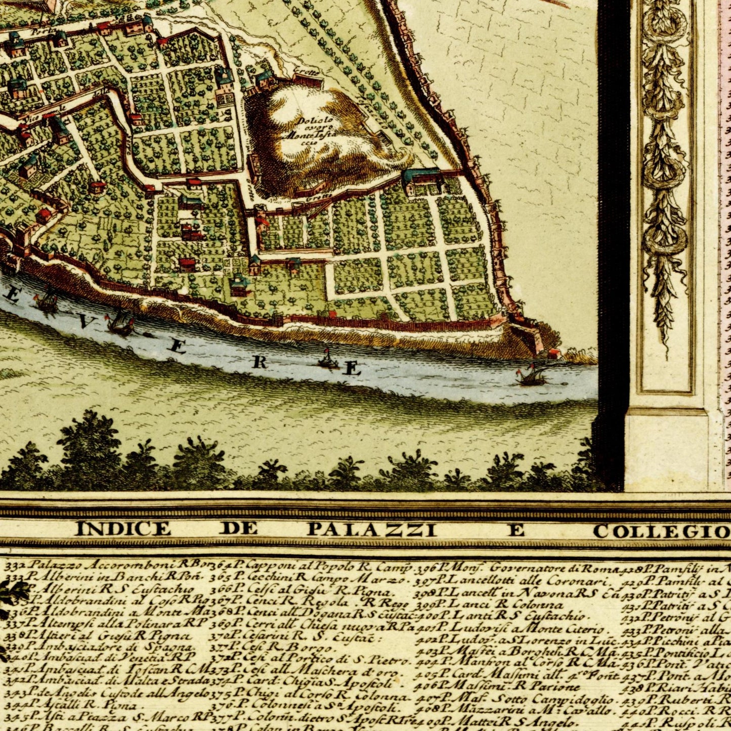 Historischer Stadtplan Rom um 1700