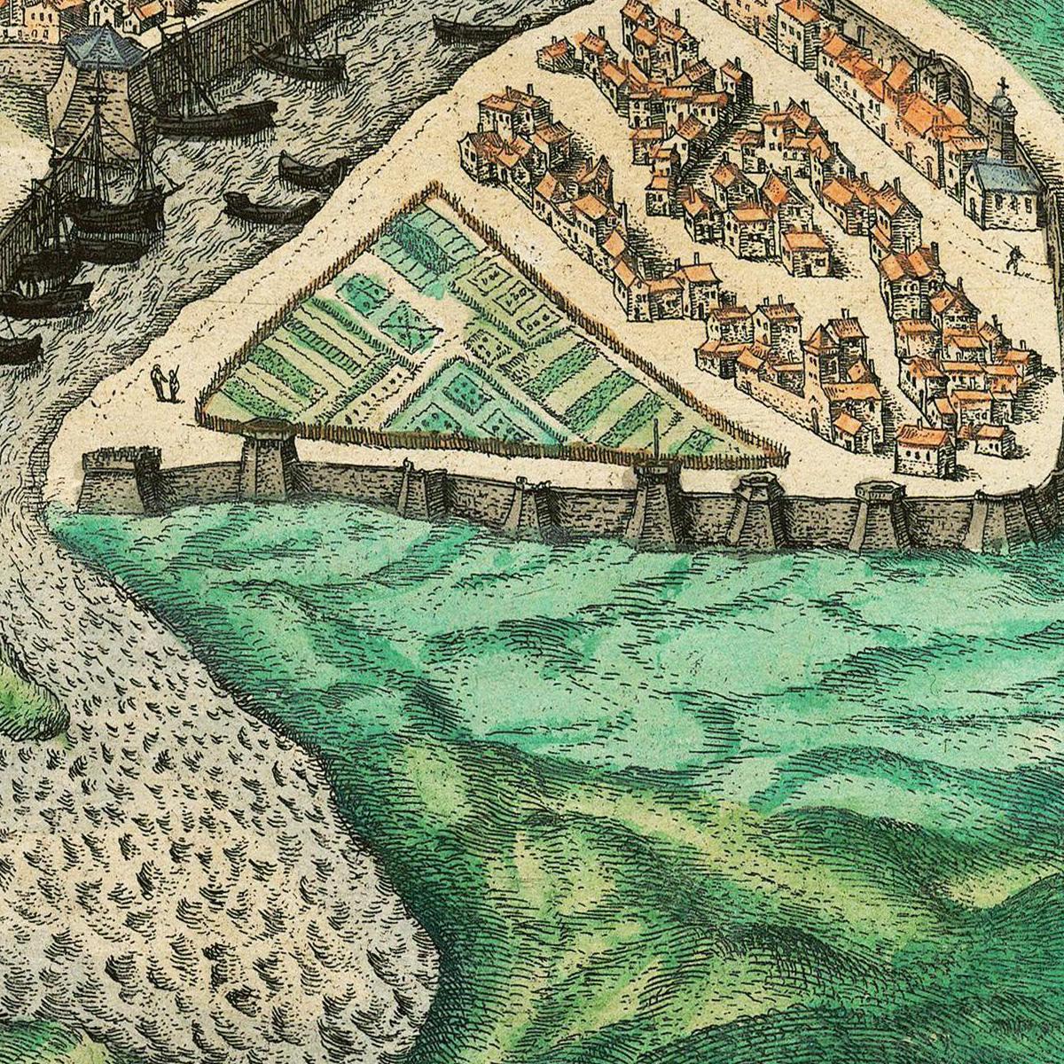 Historische Stadtansicht Rimini um 1609