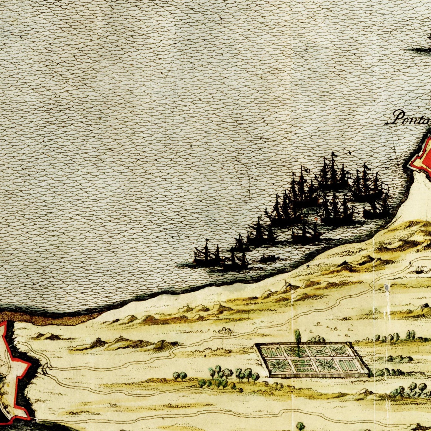 Historischer Stadtplan Cadiz um 1700