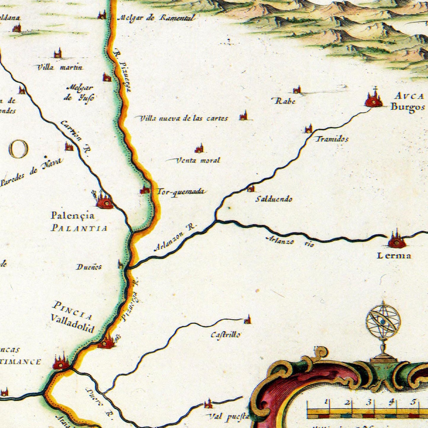 Historische Landkarte Asturien um 1690