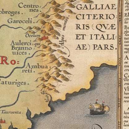 Historische Landkarte Historisches Gallien um 1609