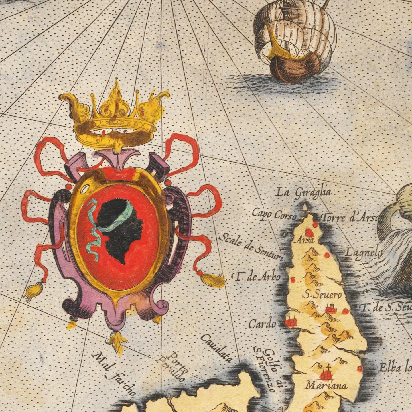 Historische Landkarte Ligurien um 1609