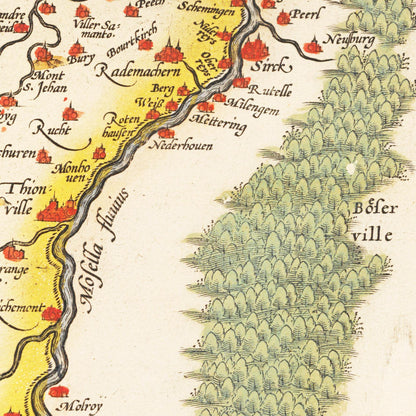 Historische Landkarte Luxemburg um 1609 - Kartenhandlung Rothert