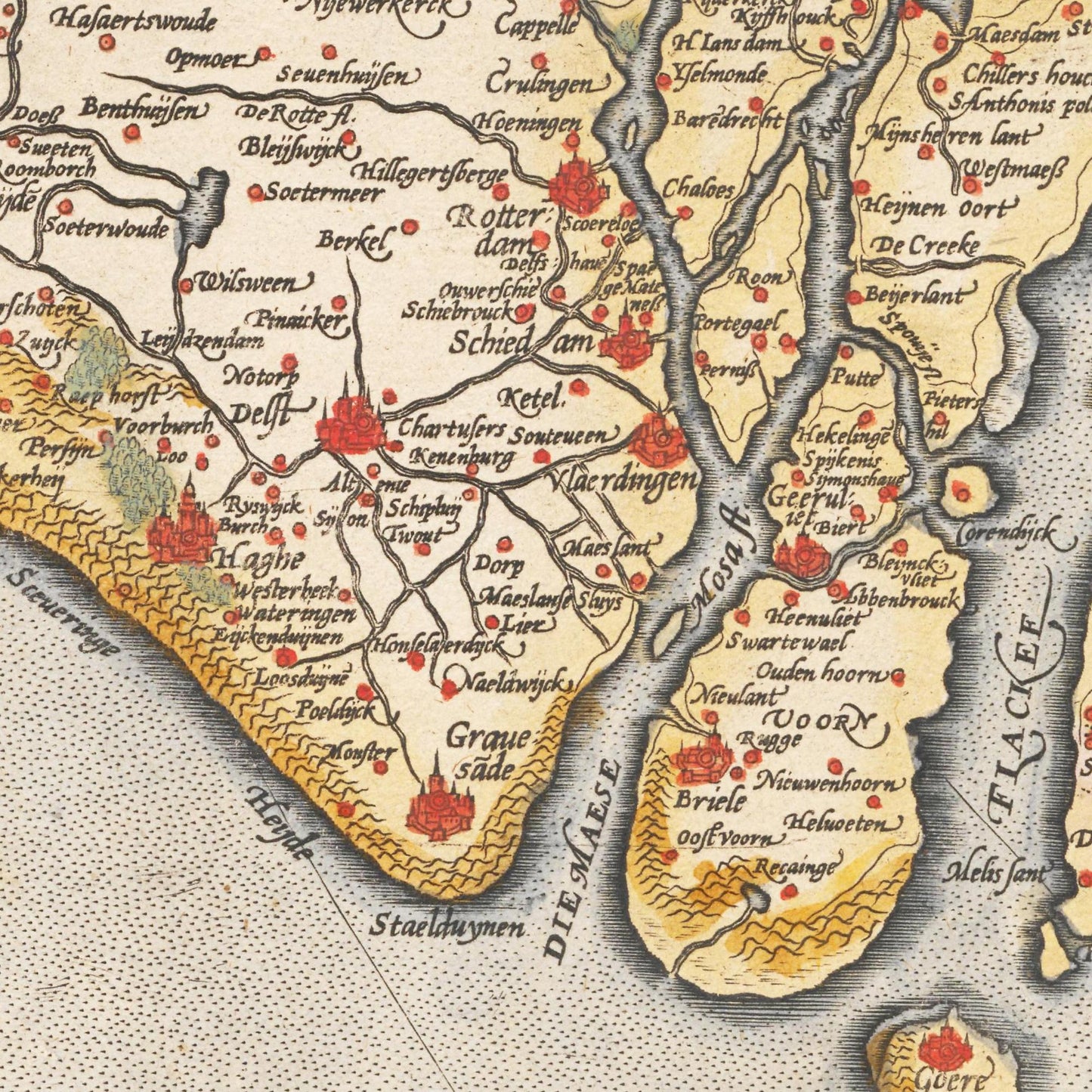 Historische Landkarte Provinz Holland um 1609
