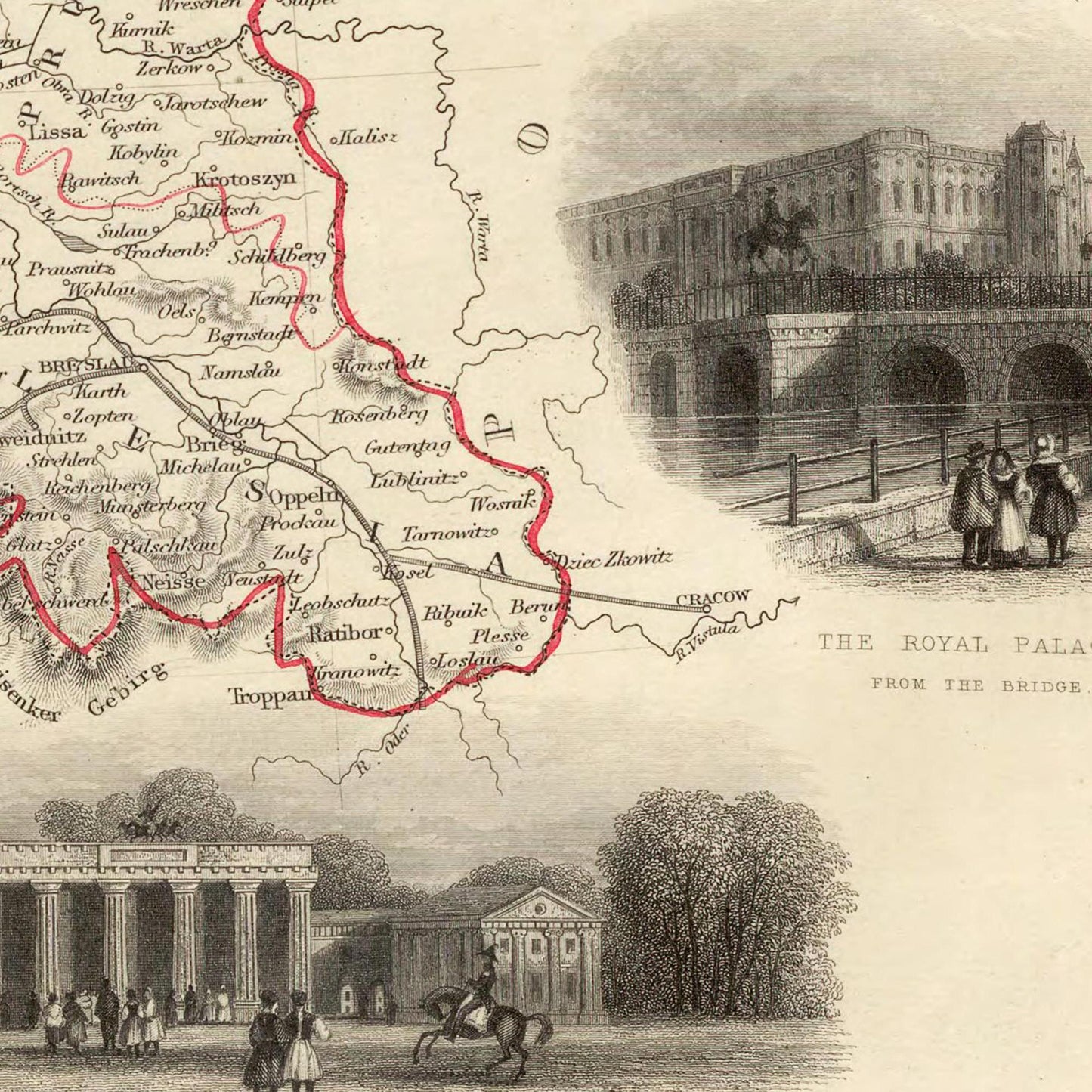 Historische Landkarte Preußen um 1850