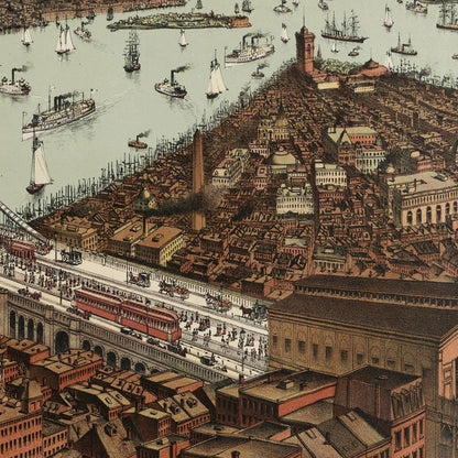 Historische Stadtansicht New York City um 1892