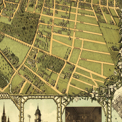 Historical city map  Test product horizontal 3 sizes