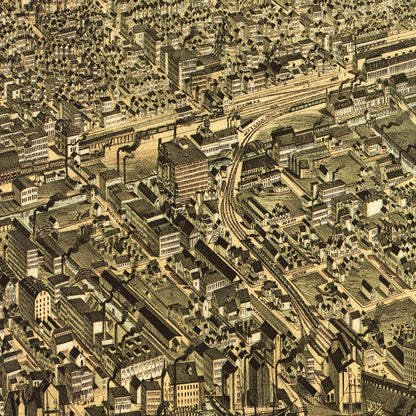 Historische Stadtansicht Buffalo um 1880