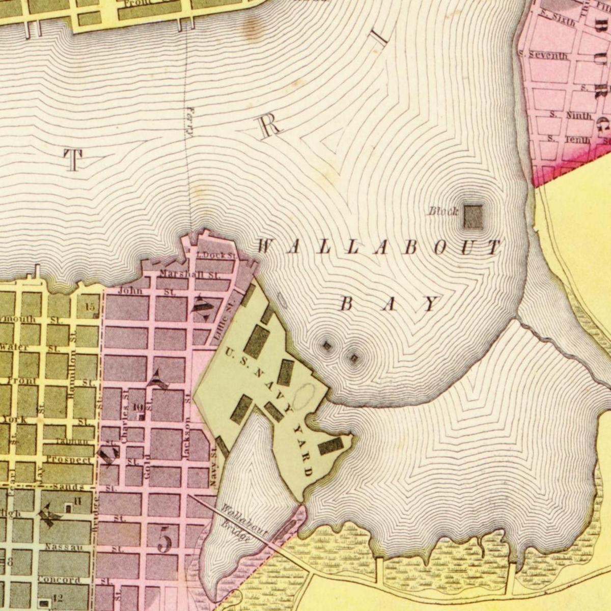Historische Landkarte New York City um 1849