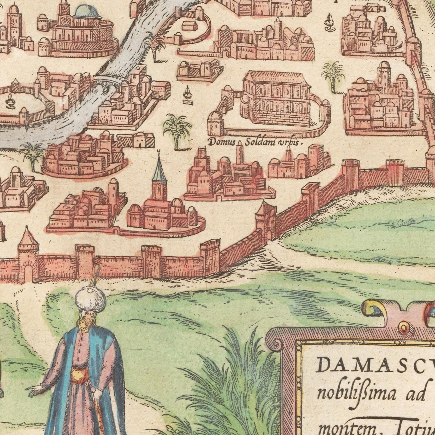 Historische Stadtansicht Damaskus um 1575